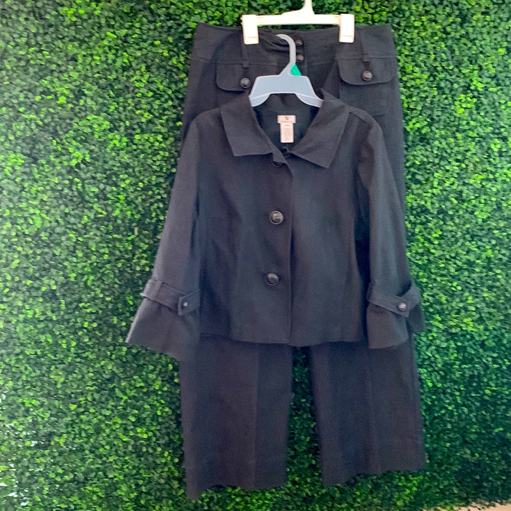 Two-piece Business Casual set dark denim